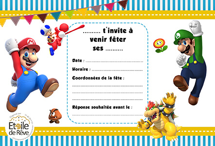 11 Super Mario Bros Carte D Invitation Anniversaire Mario Transparent Png 19x1080 Free Download On Nicepng Invitation Anniversaire Mario