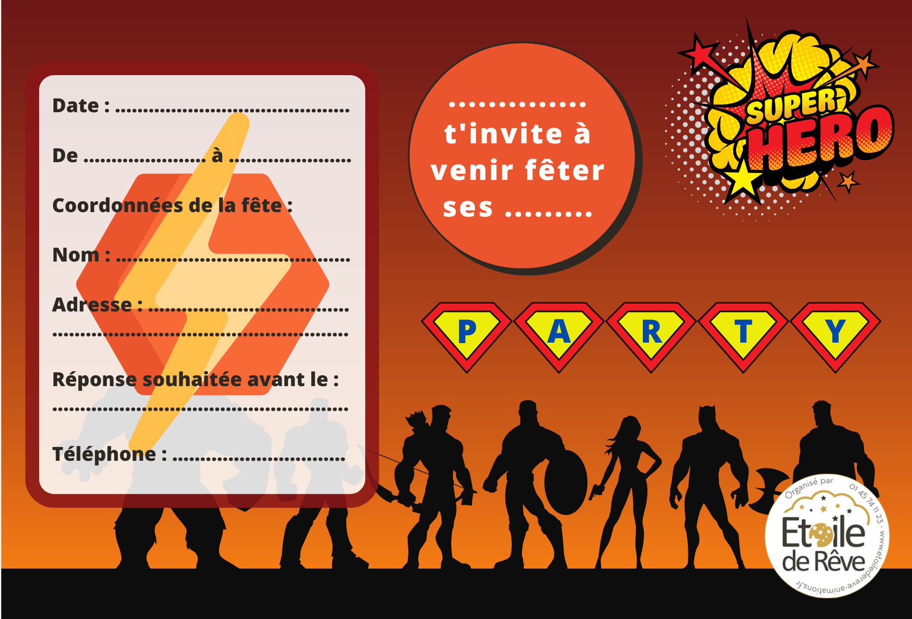 Invitation Super-héros